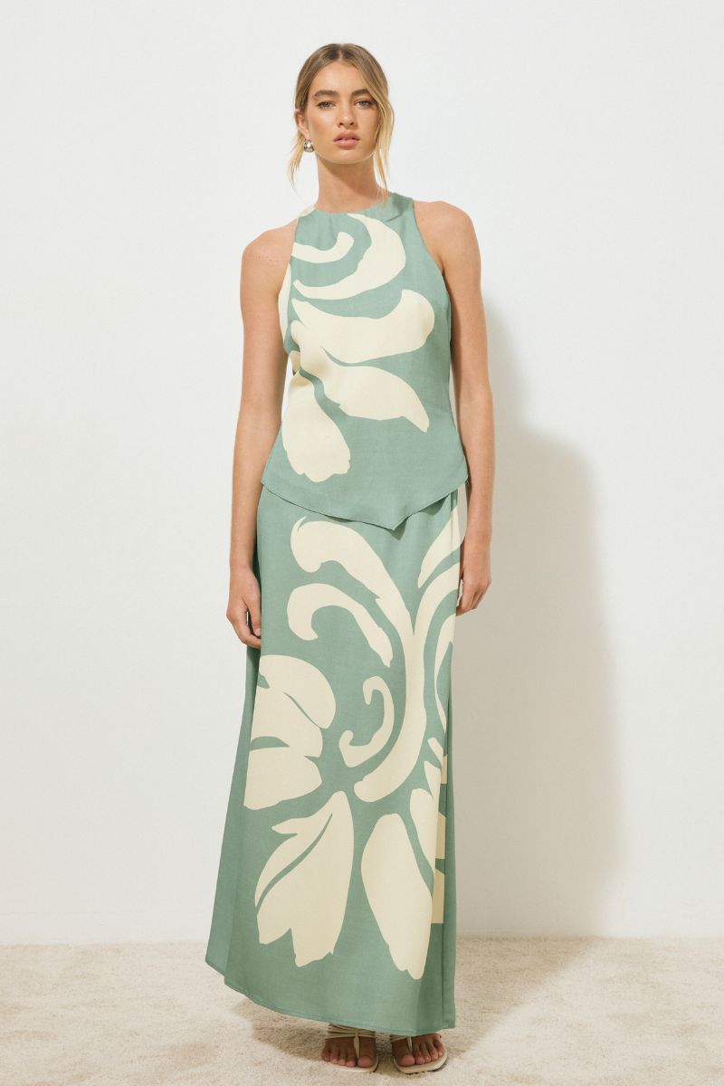 VESTIGE SKIRT JADE FLORAL