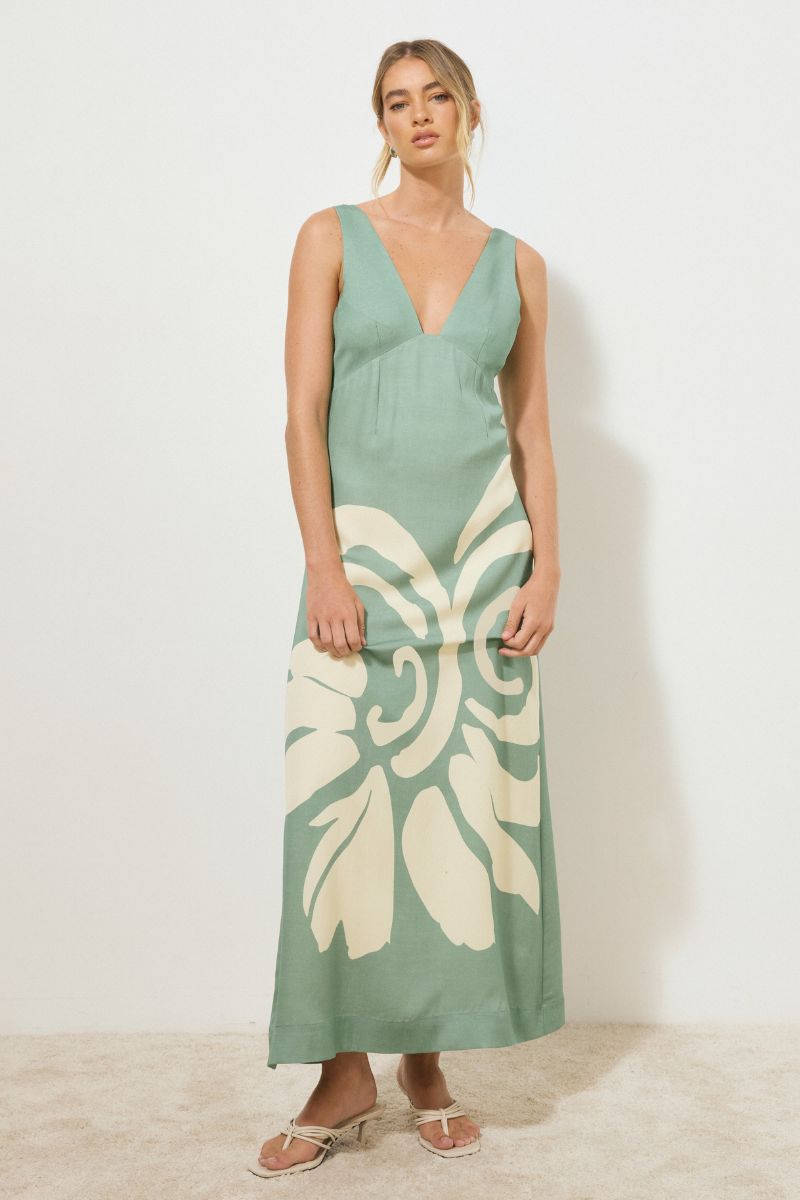 VESTIGE DRESS JADE FLORAL – MØN RENN