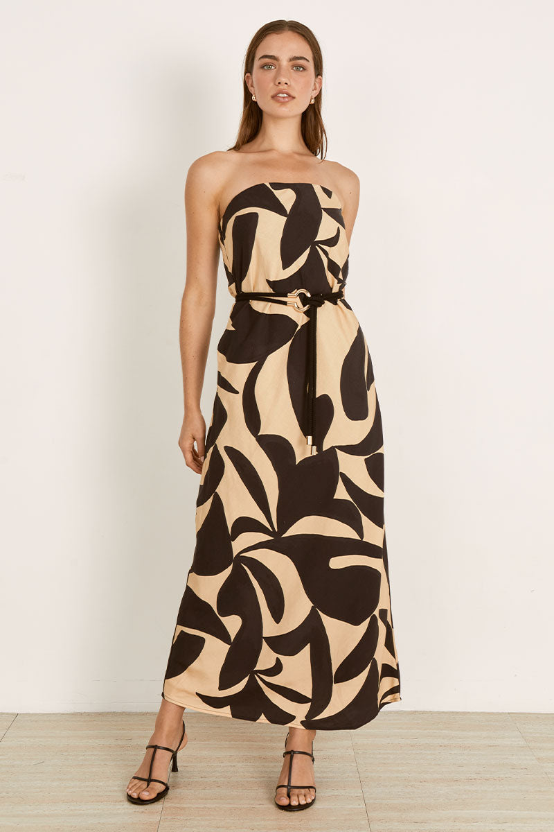SURREAL STRAPLESS DRESS - SURREAL BLACK