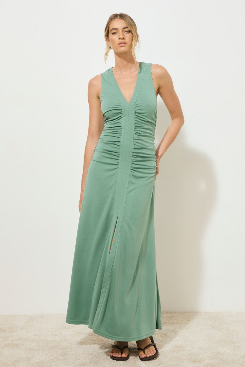green emerald velvet dress ERA DRESS JADE – MØN RENN