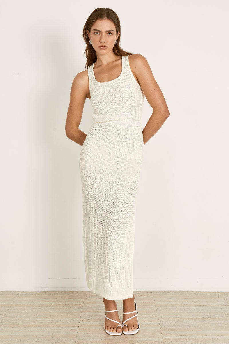 Mon Renn women's Clothing Sydney Wanderer Knit Dress Cream