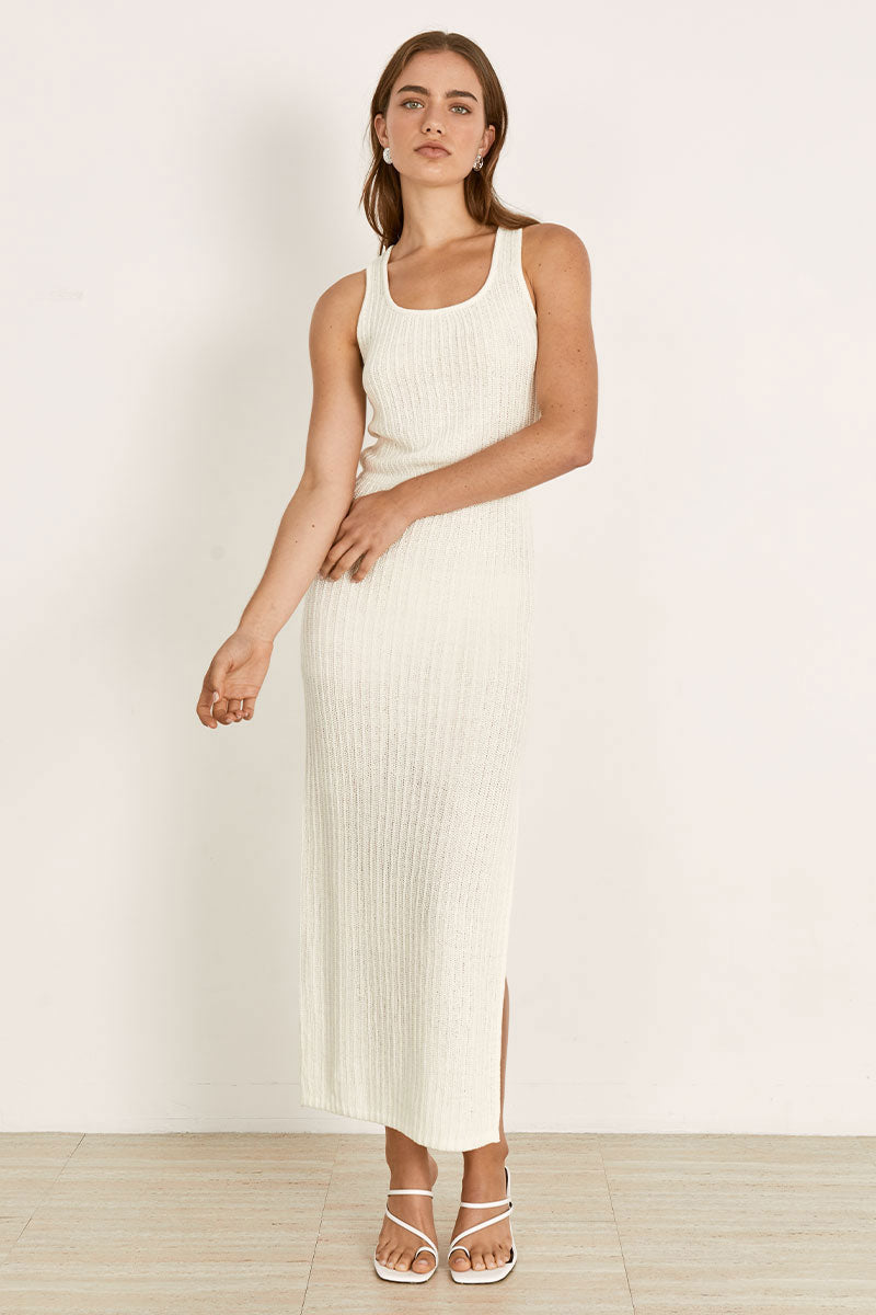 Mon Renn women's Clothing Sydney Wanderer Knit Dress Cream