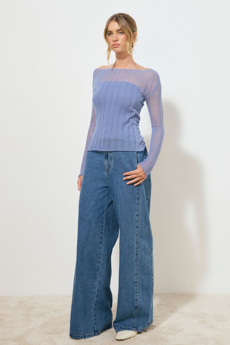 REFLECTION KNIT TOP CORNFLOWER BLUE