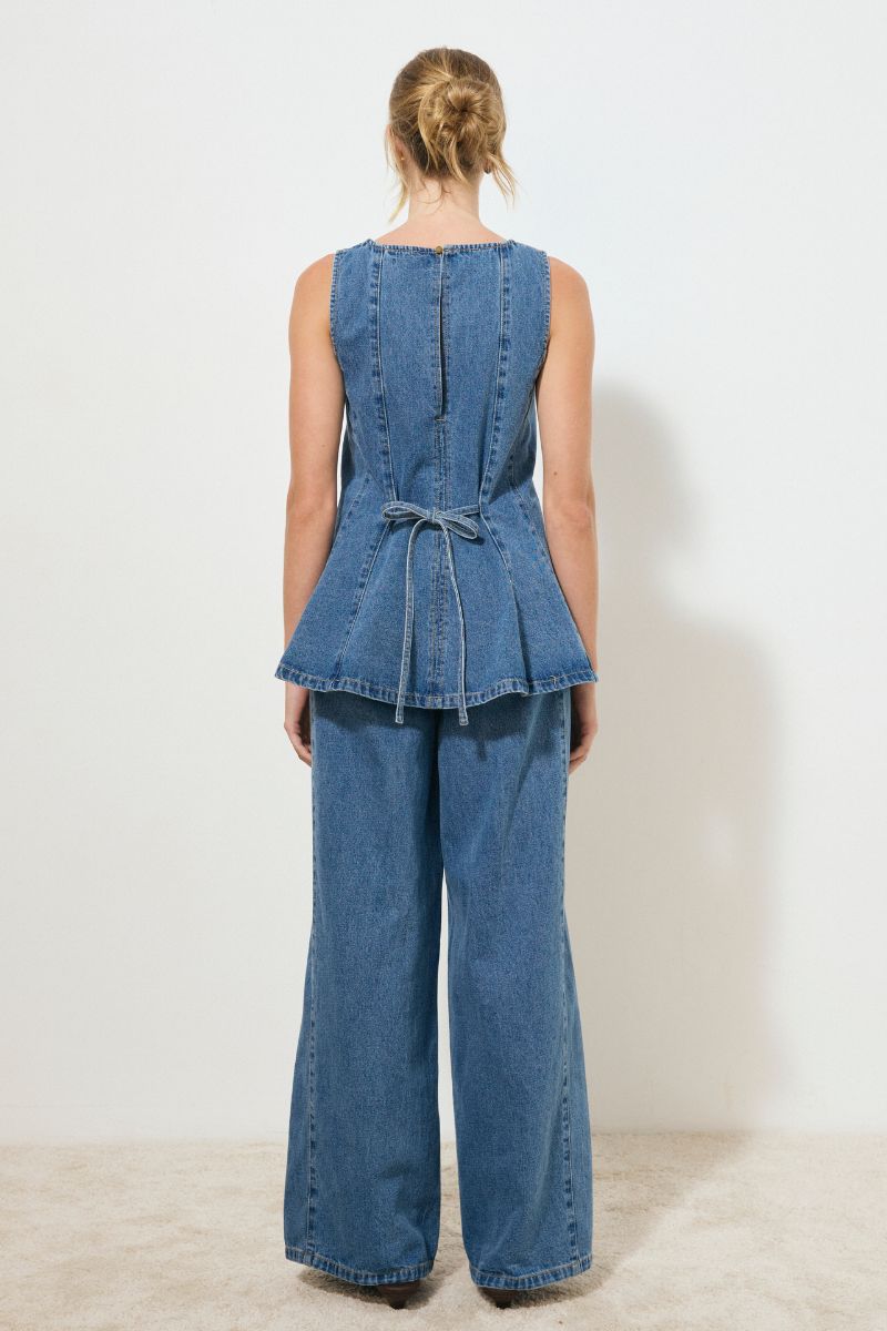 NOMADA DENIM TOP MID INDIGO