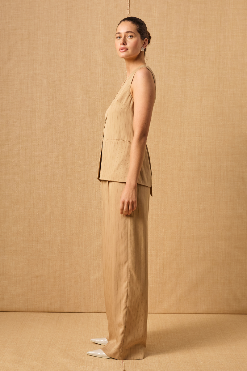 BAHIA PINSTRIPE TOP - SUNBAKED