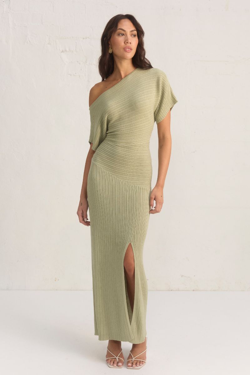 NKNIT macrame 2WAY dress グリーン NKNIT macrame 2WAY dress グリーン バックデザインルーズ