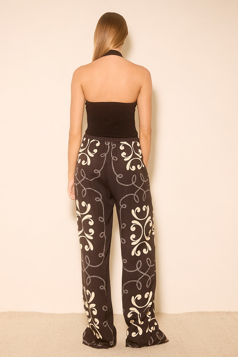 NILE KNIT TOP BLACK / CREAM