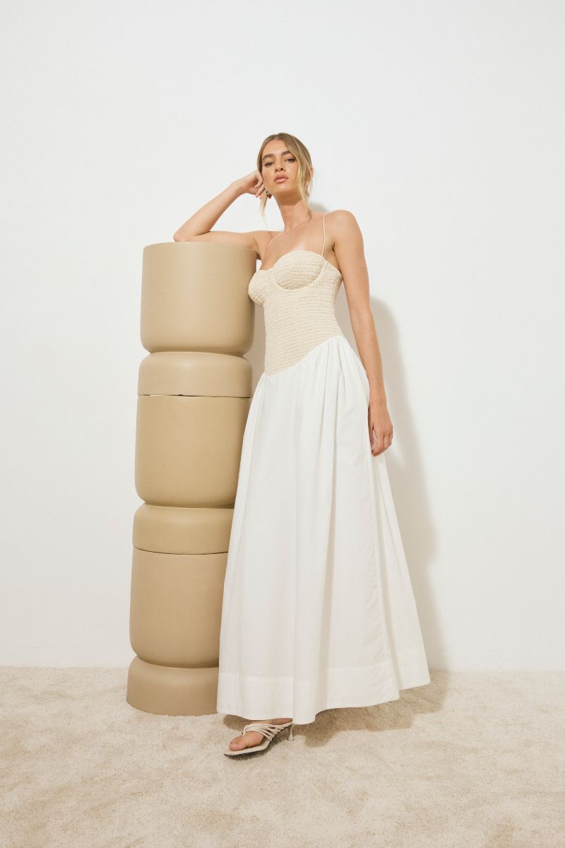 DELMAR DRESS NATURAL / WHITE