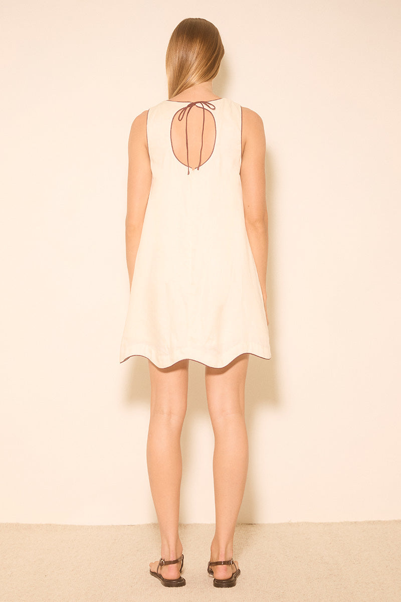 ALERIA MINI DRESS CREAM CONTRAST BIND