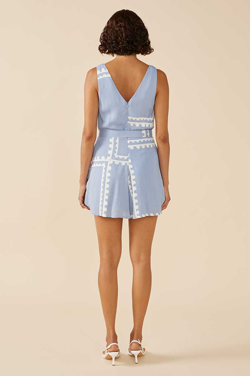 SERAPE PLAYSUIT - BLUE POSTCARDS