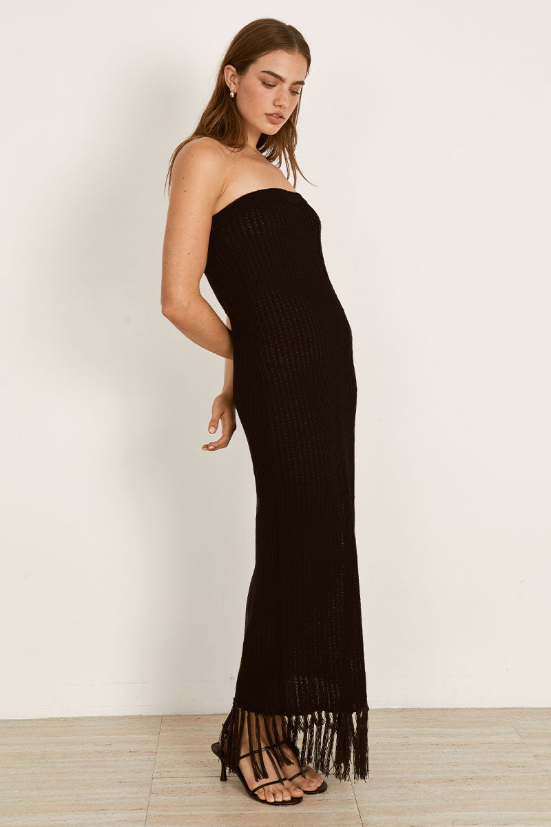 Mon Renn women's Clothing Sydney Adorn Knit Midi Dress Black