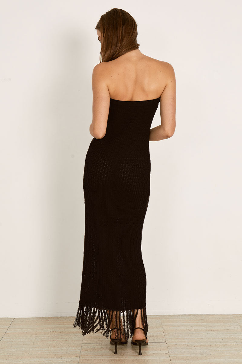 Mon Renn women's Clothing Sydney Adorn Knit Midi Dress Black