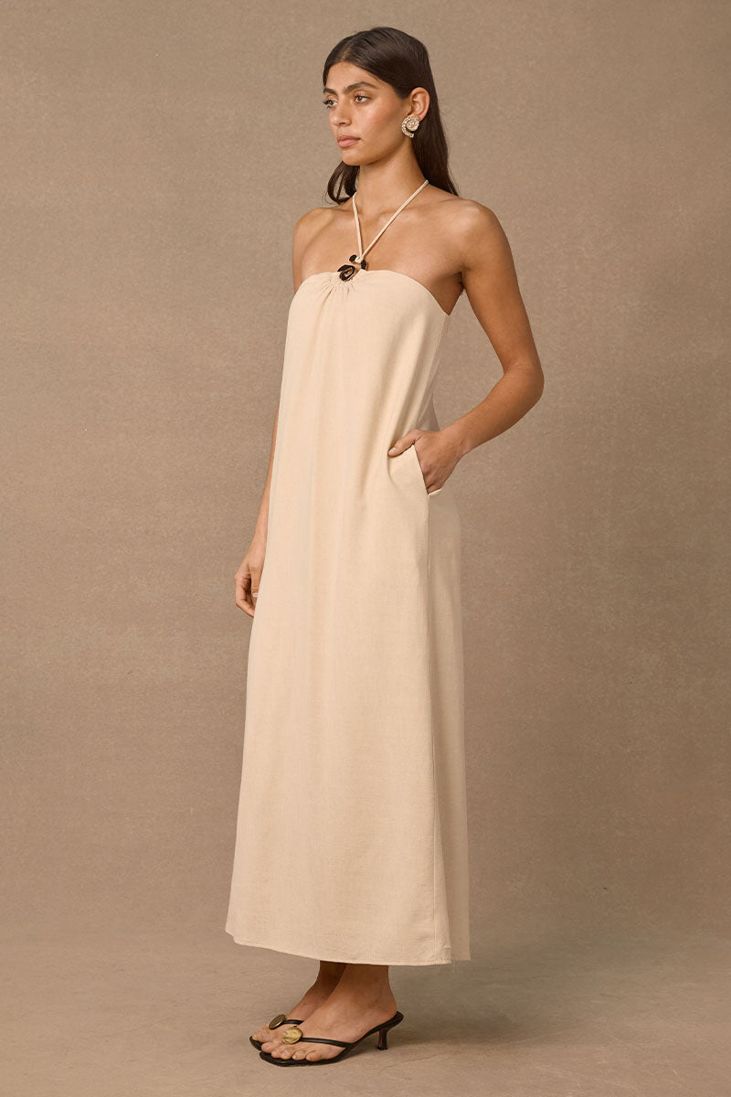 AELIA MIDI DRESS - SAND