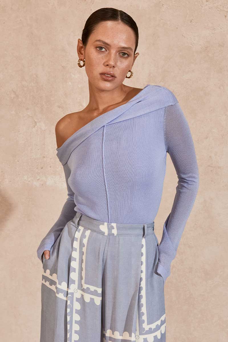 AZUL KNIT TOP - HERON BLUE