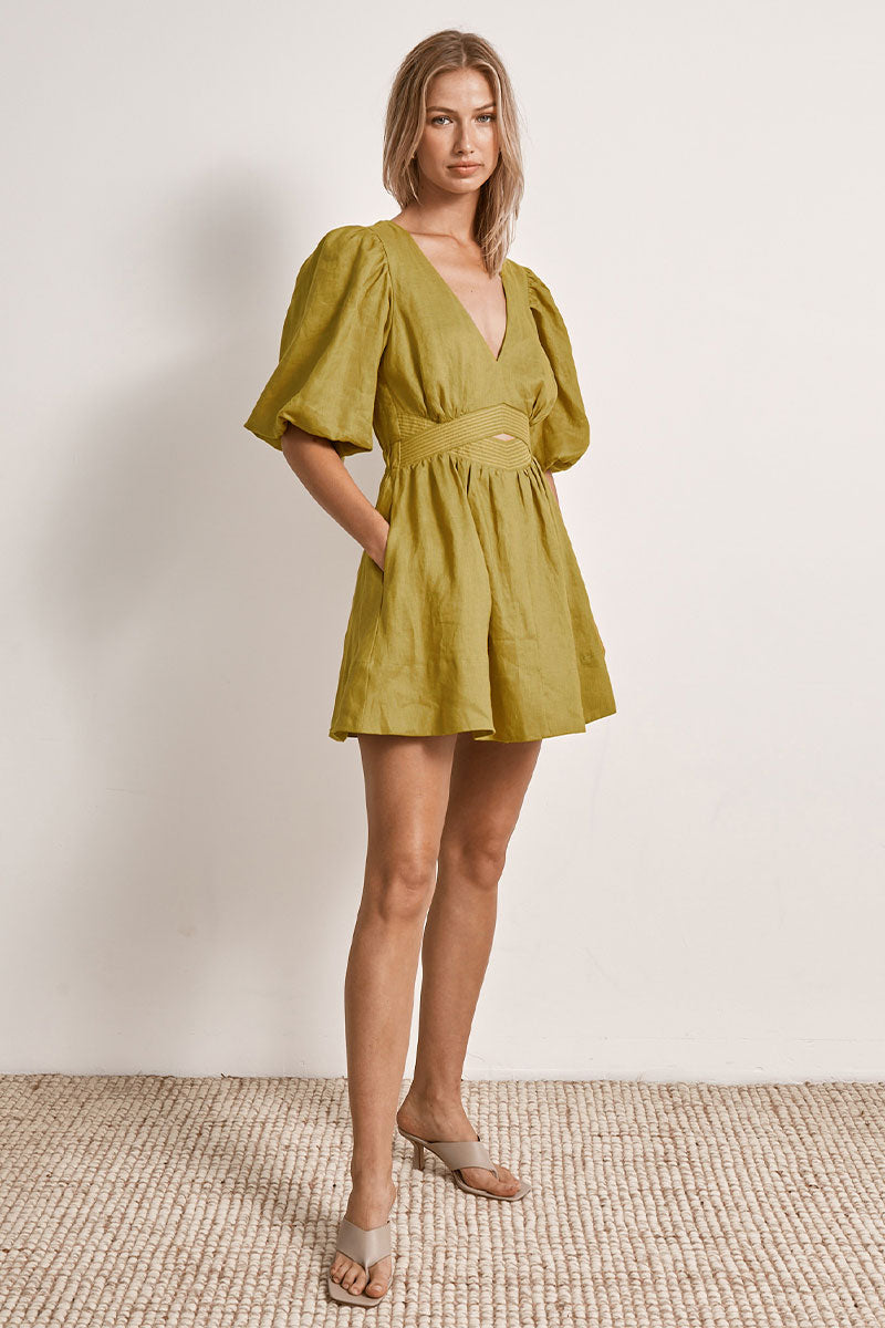 Mon Renn women's Clothing Sydney Bask Mini Dress Green