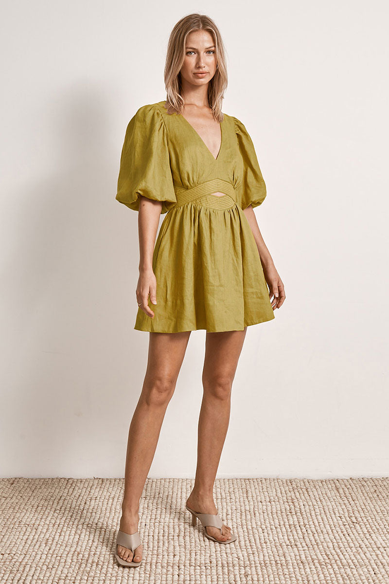 Mon Renn women's Clothing Sydney Bask Mini Dress Green