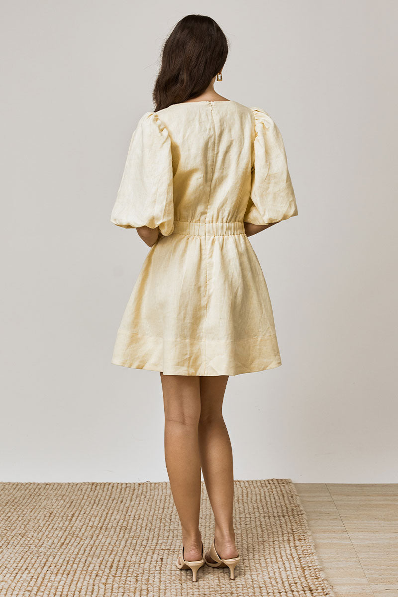 Mon Renn women's Clothing Sydney Bask Mini Dress Yellow