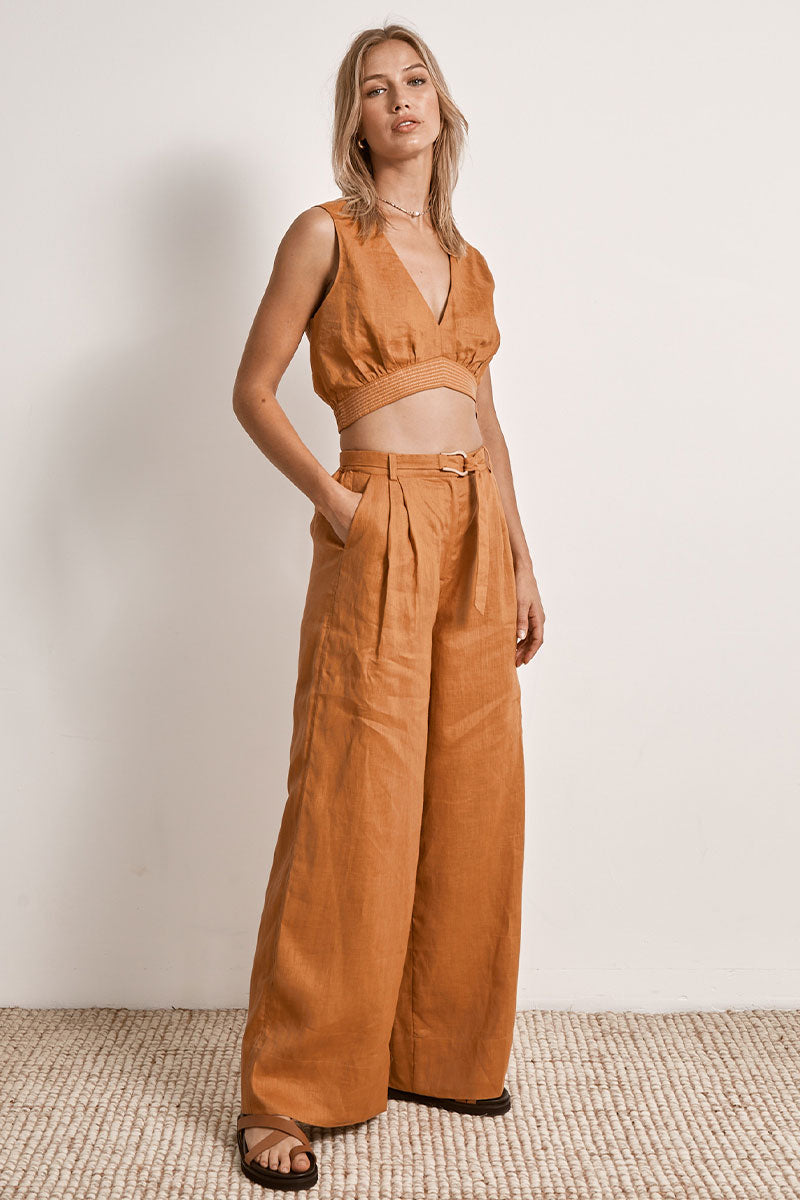 Mon Renn women's Clothing Sydney Bask Top Brown
