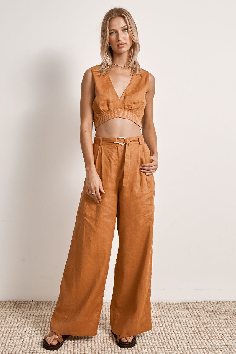 Mon Renn women's Clothing Sydney Bask Top Brown