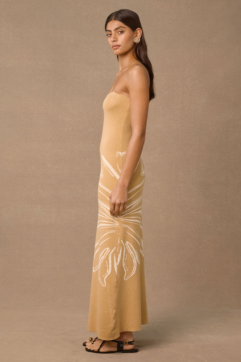 CABANA KNIT DRESS - WHEAT