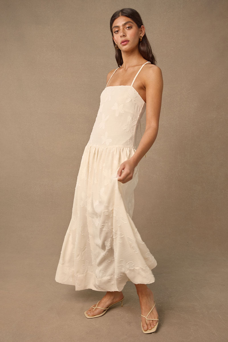 CAPRICORN MIDI DRESS - CREAM