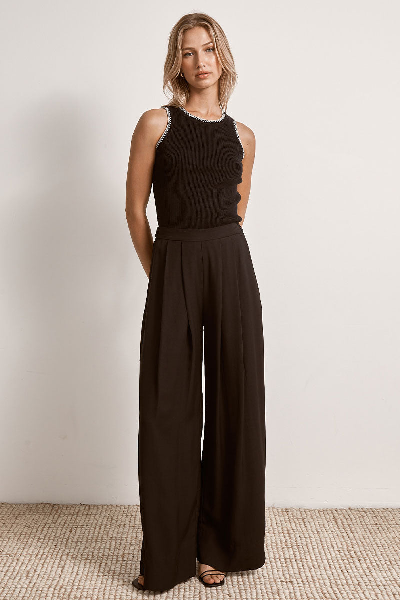 Sovere women's Clothing Sydney Connect Knit Singlet Black