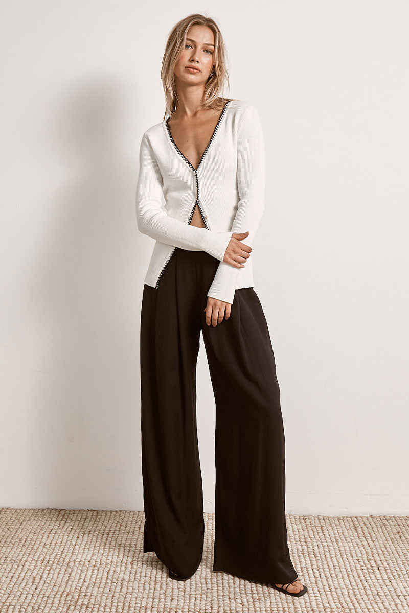 Mon Renn women's Clothing Sydney Connect Knit Top White