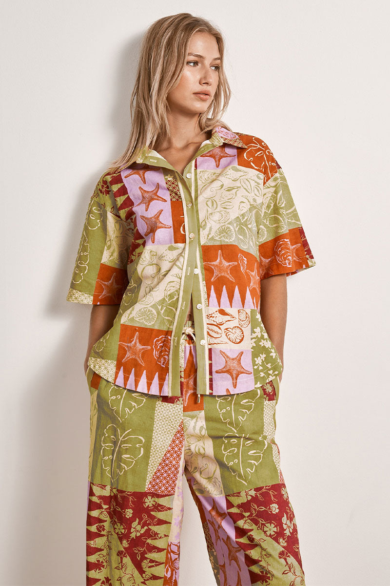Mon Renn women's Clothing Sydney Cove Patchwork Shirt