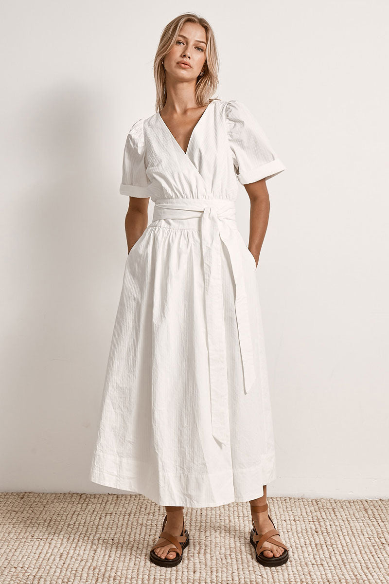 Mon Renn women's Clothing Sydney East Midi Dress White