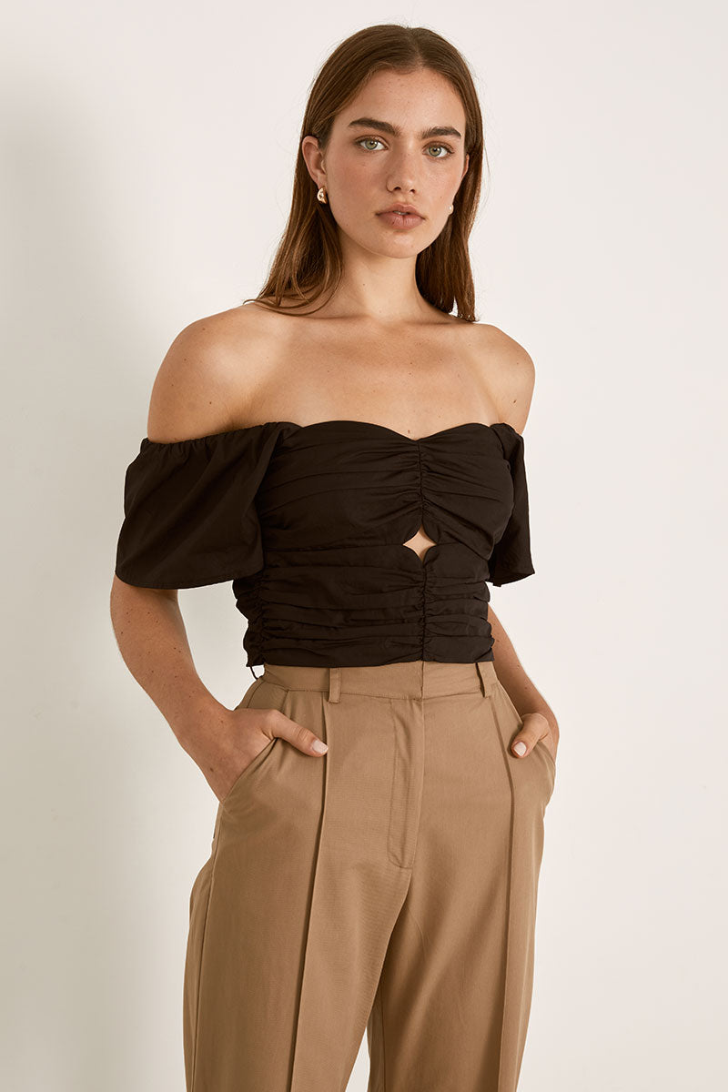 Mon Renn women's Clothing Sydney Fate Top Black