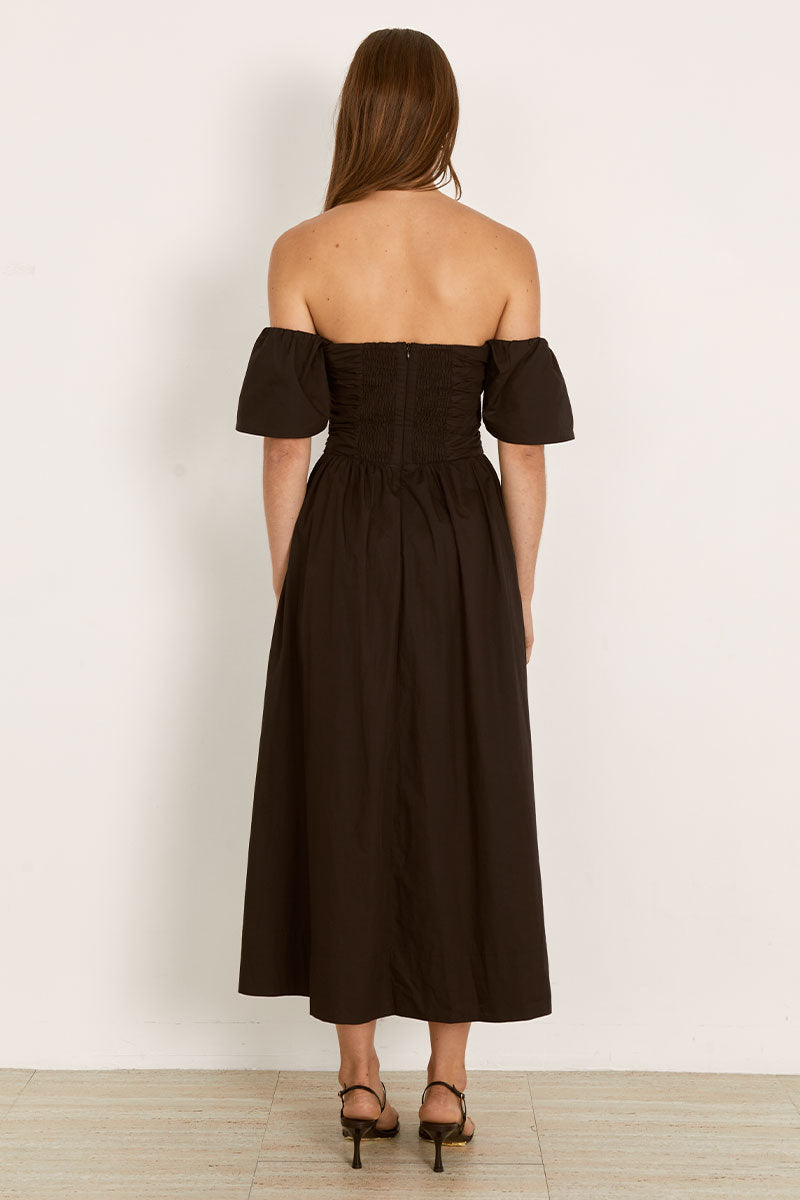 Mon Renn women's Clothing Sydney Fate Midi Dress Black