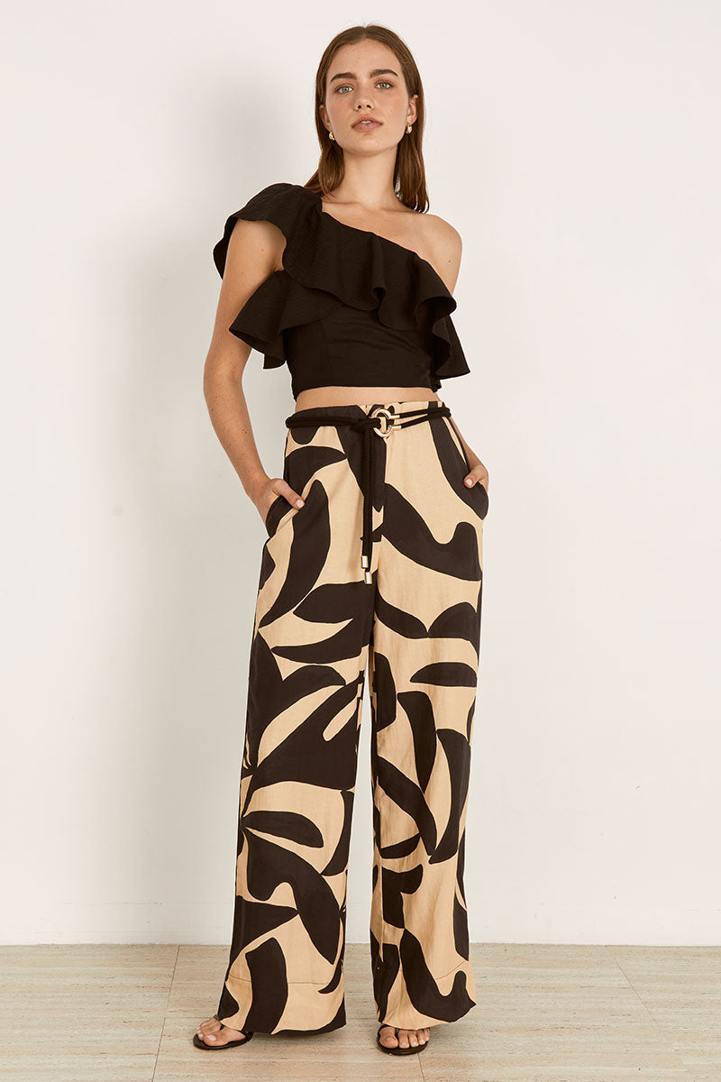 Mon Renn women's Clothing Sydney Form Crop Top Black