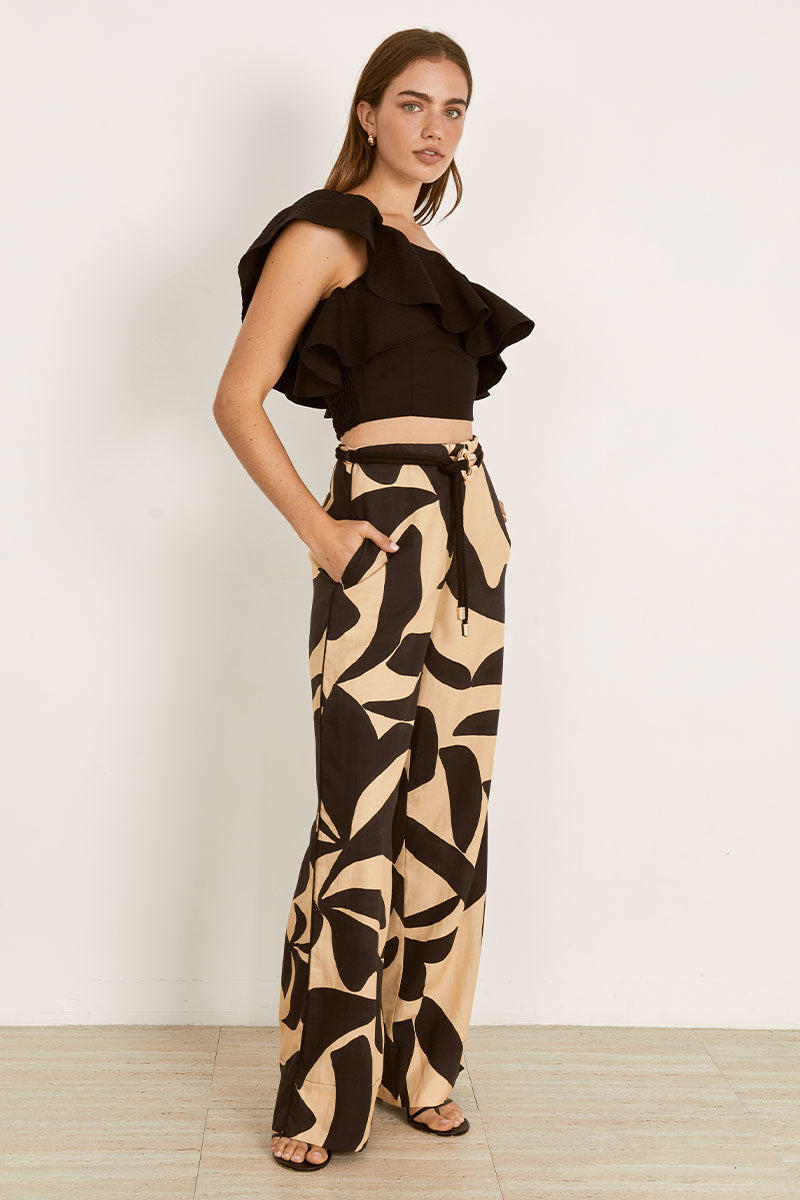 Mon Renn women's Clothing Sydney Form Crop Top Black