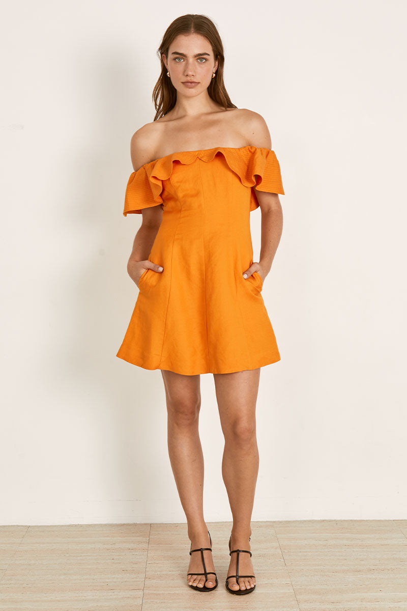 Mon Renn women's Clothing Sydney Form Mini Dress Orange