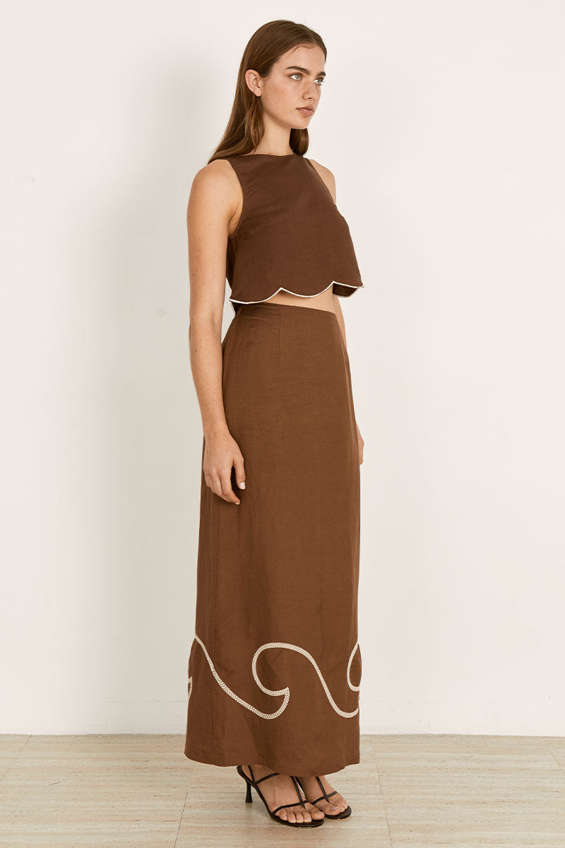 Mon Renn women's Clothing Sydney Fresco Top Brown