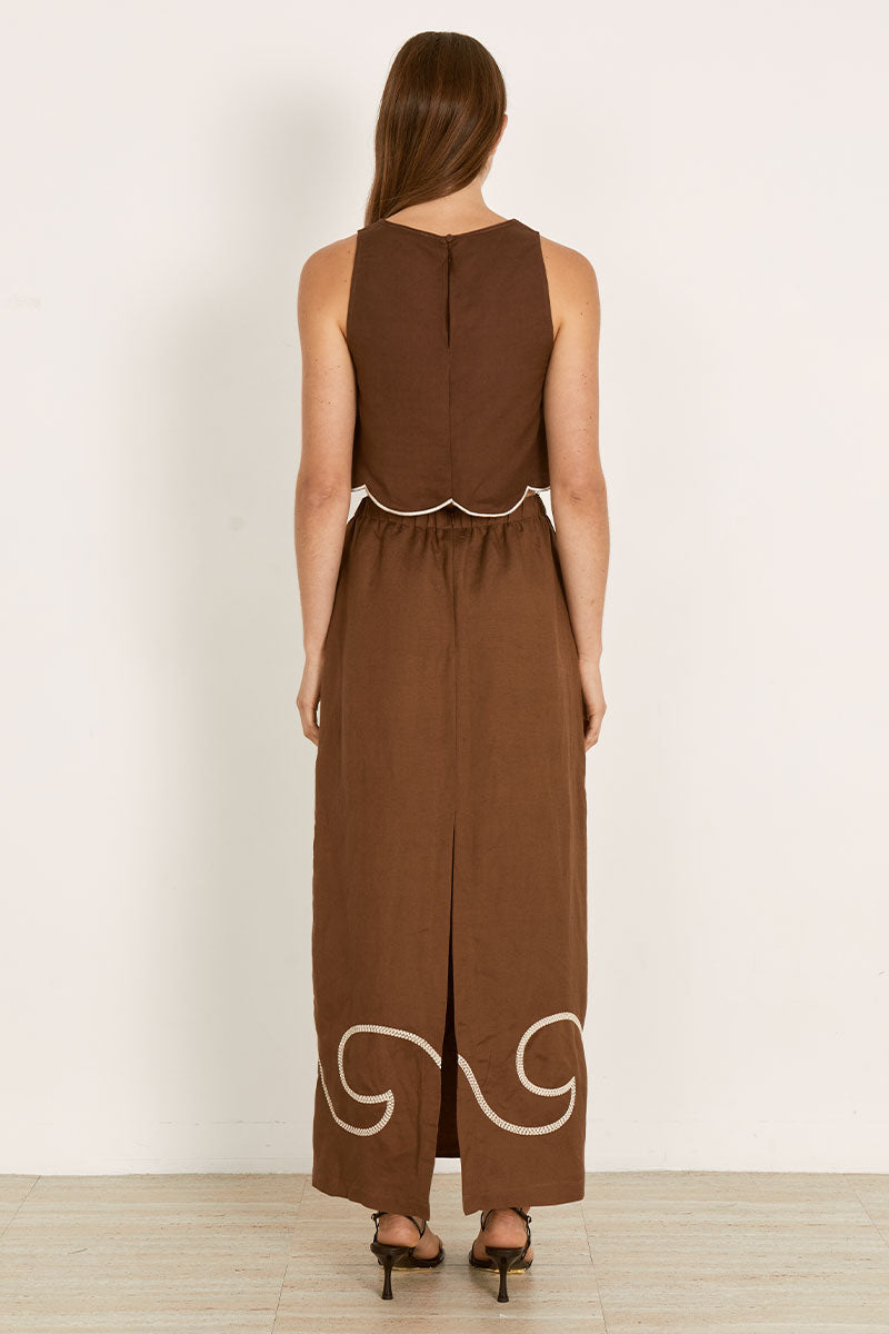 Mon Renn women's Clothing Sydney Fresco Top Brown