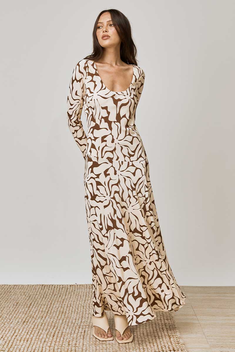 MON RENN HIGH TIDE LONG SLEEVE DRESS HIGH TIDE COFFEE M N RENN mon-renn-high-tide-long-sleeve-dress-high-tide-coffee-m-n-renn