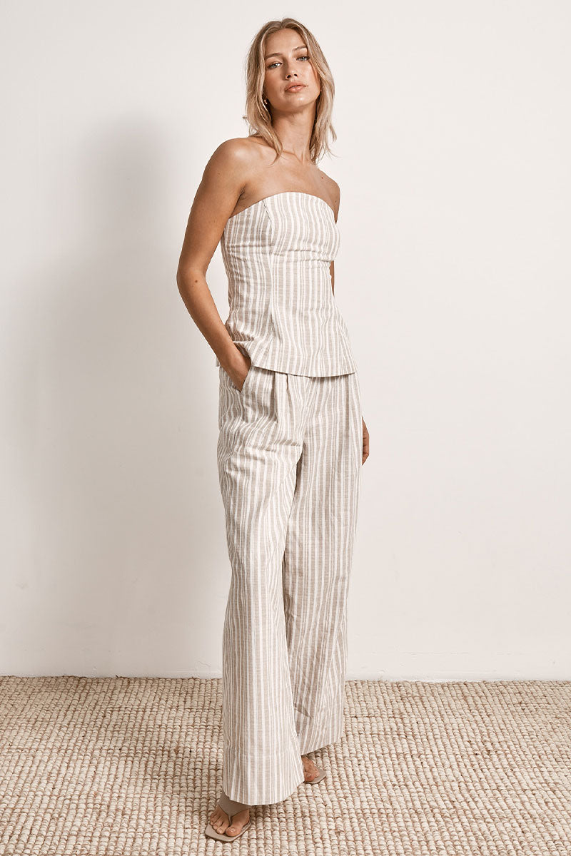 Mon Renn women's Clothing Sydney Illusion Pant Cream