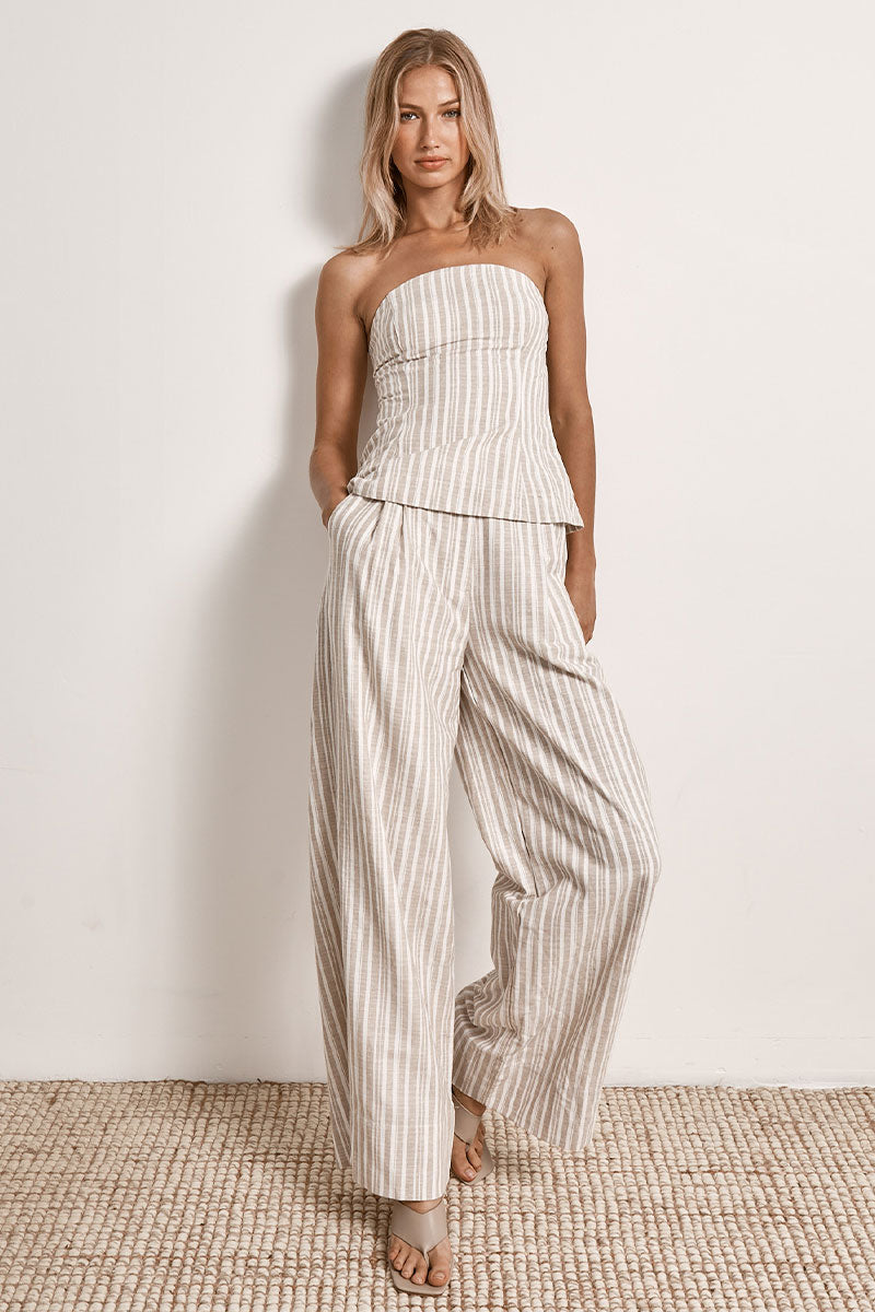 Mon Renn women's Clothing Sydney Illusion Pant Cream