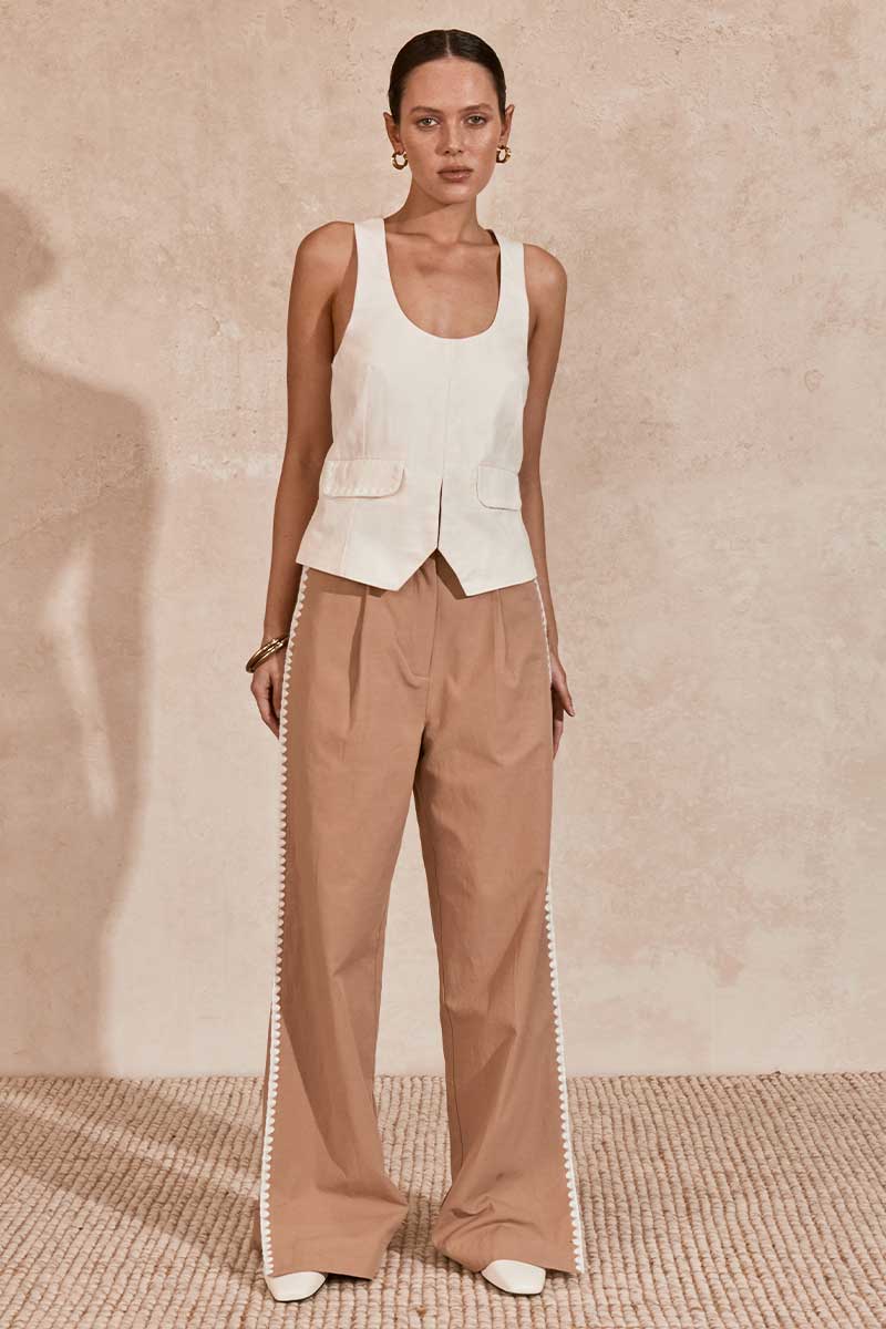 LISLE VEST TOP - IVORY