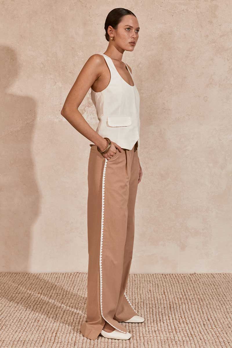 LISLE VEST TOP - IVORY