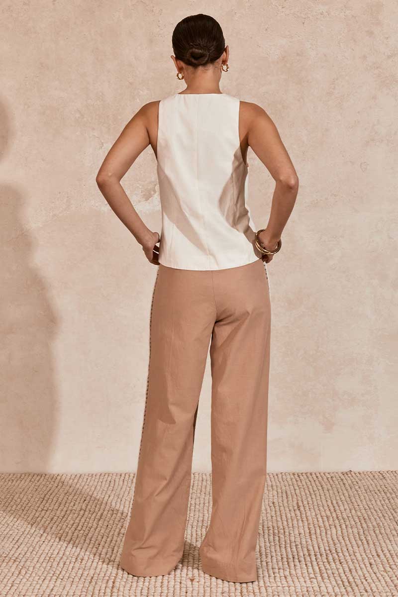 LISLE VEST TOP - IVORY