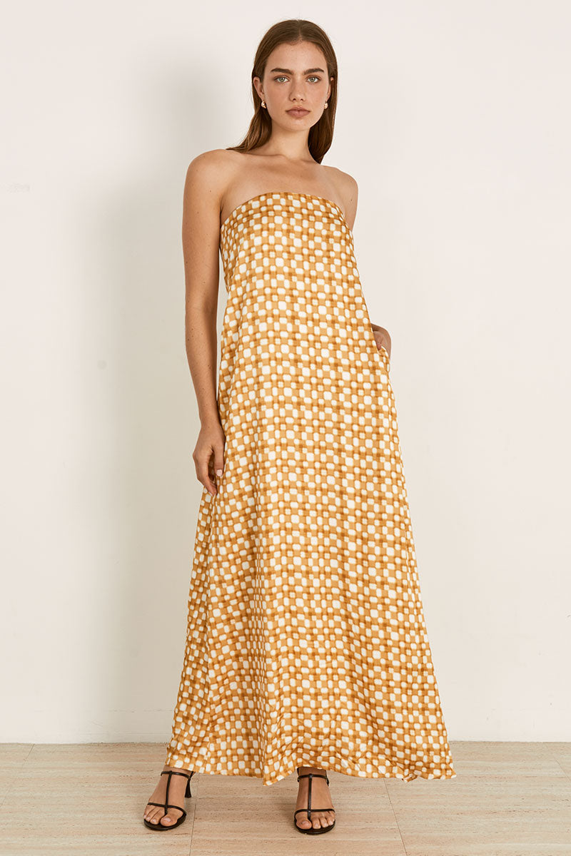 Mon Renn women's Clothing Sydney Lumen Maxi Dress Gold
