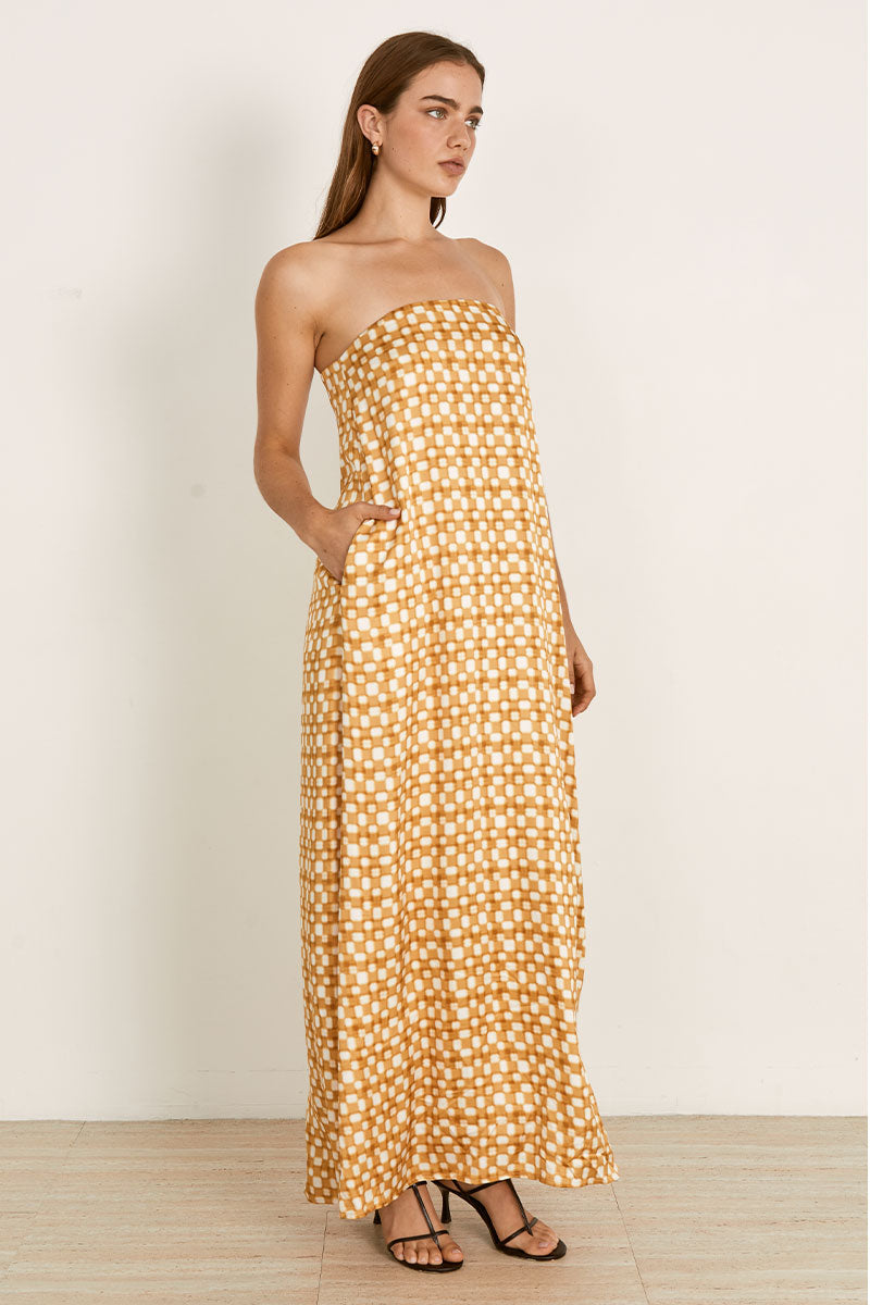 Mon Renn women's Clothing Sydney Lumen Maxi Dress Gold