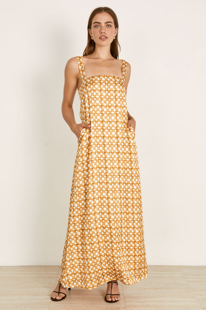 Mon Renn women's Clothing Sydney Lumen Maxi Dress Gold