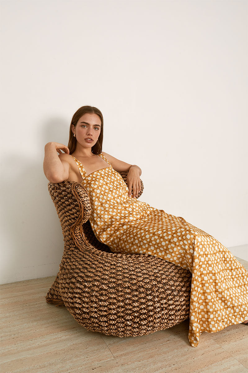 Mon Renn women's Clothing Sydney Lumen Maxi Dress Gold