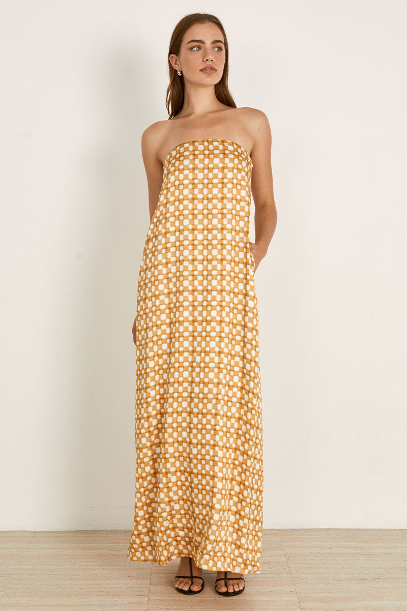 Mon Renn women's Clothing Sydney Lumen Maxi Dress Gold