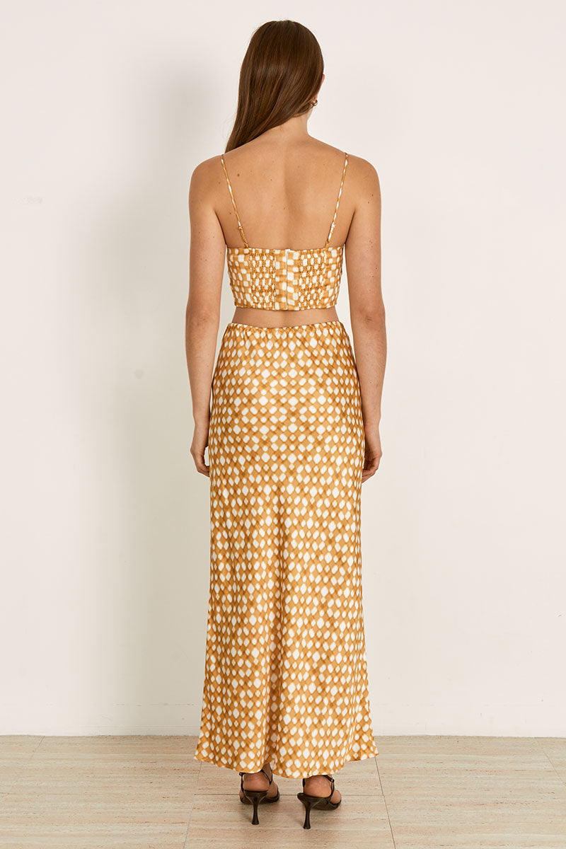 Mon Renn women's Clothing Sydney Lumen Midi Skirt Gold