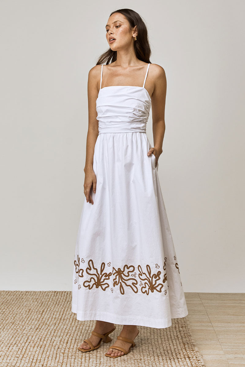 Mon Renn women's Clothing Sydney Mystique Midi Dress White