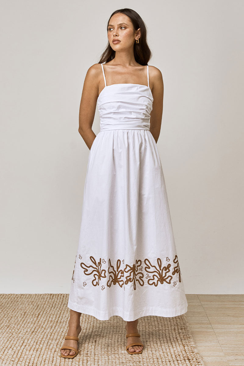 Mon Renn women's Clothing Sydney Mystique Midi Dress White